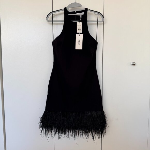 Likely Black Feathered Dress - Picture 1 of 5